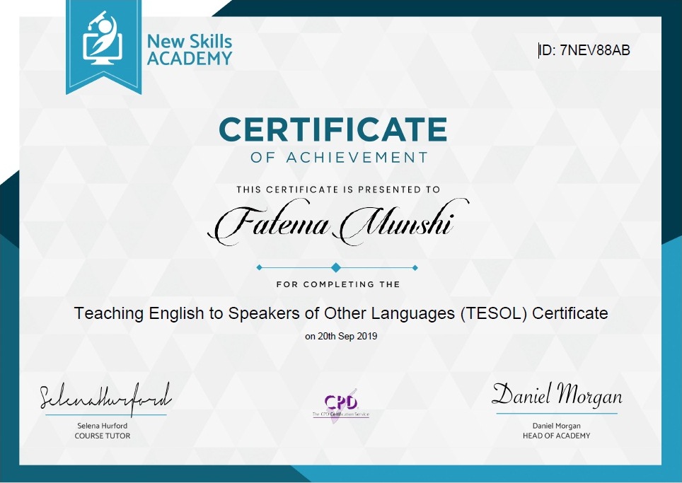 Teaching English to Speakers of Other Languages (TESOL) Certificate Teaching English to Speakers of Other Languages (TESOL) Certificate